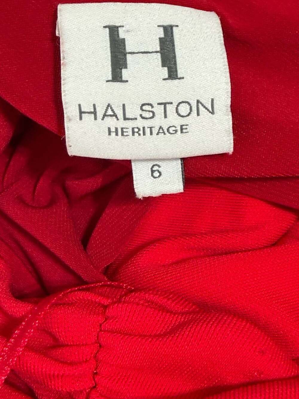 Halston Heritage Red One-Shoulder Ruched Cocktail Dress Size 6 - Picture 2 of 8
